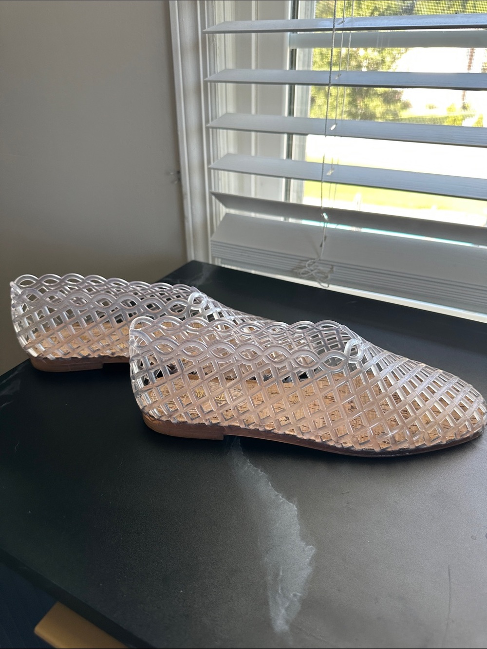 Steve Madden Clear Woven Slip-On Flats